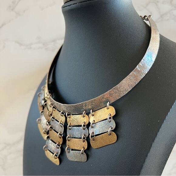 Marjorie Baer San Francisco Brutalist Collar Necklace Bracelet and Earrings Set - Picture 3 of 16